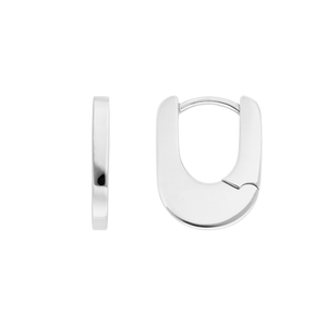 Creolen HUGGIE Oval, 925 Sterlingsilber