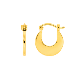 Creolen HUGGIE Round, 18 K Gelbgold vergoldet