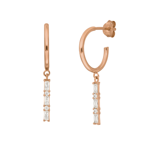 Creolen ICE CUBE, 18 K Rosegold vergoldet