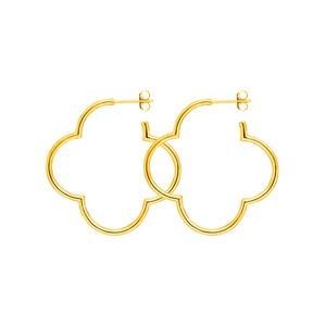 Creolen Kleeblatt, 35mm, 18 K Gelbgold vergoldet