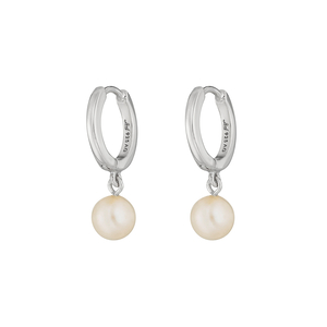 Creolen PEARLS, 925 Sterlingsilber, rhodiniert