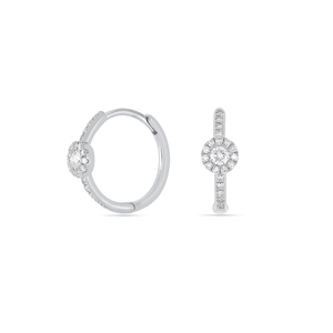 Creolen Pave II, 14 Karat Weigold