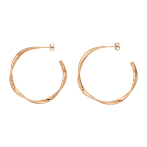 Creolen Twist, 40mm, 18 K Rosegold vergoldet