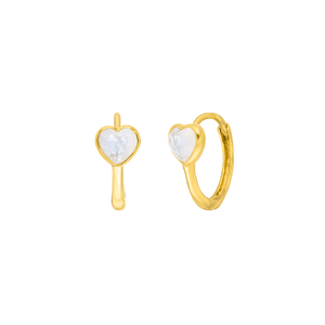 Creolen VALENTINE, Mondstein, 18 Karat Gelbgold vergoldet