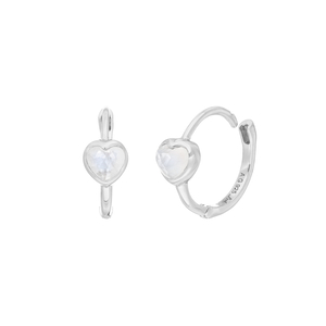 Creolen VALENTINE, Mondstein, 925 Sterlingsilber
