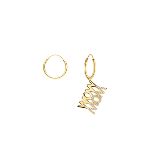 Creolen WOW MOM, 18 K Gelbgold vergoldet