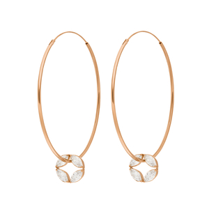 Creolen Zirkonia Flower, 18 K Rosegold vergoldet