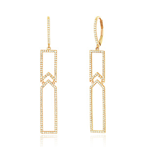 Ohrringe Unique mit Diamanten, 18 Karat Gelbgold