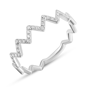 Ring Flash mit Diamanten, 18 Karat Weigold