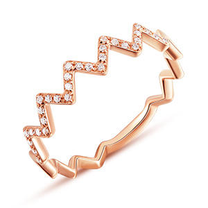 Ring Flash mit Diamanten, 18 Karat Rosegold