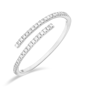 Ring Open mit Diamanten, 18 Karat Weigold