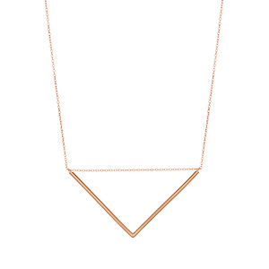 Halskette Big Triangle, 18 K Rosegold vergoldet