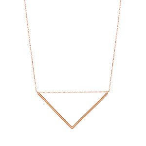 Halskette Big Triangle, 18 Karat Rosegold vergoldet