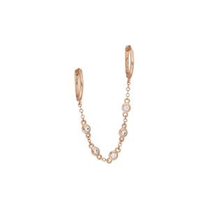 Ear Candy - Double Hoop, Zirkonia, 18 K Rosegold vergoldet