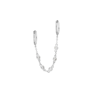 Ear Candy - Double Hoop, Zirkonia, 925 Sterlingsilber