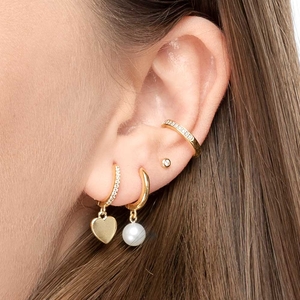 Ear Mix, 5-er Set, 18 K Gelbgold vergoldet