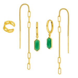 Ear Mix, CUBE, 18 K Gelbgold vergoldet
