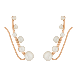 Earclimber Pearls, 18 K Rosegold vergoldet