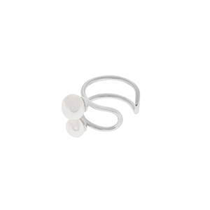 Earcuff 2 Pearls, 925 Sterlingsilber