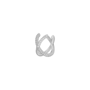 Earcuff Cross CZ, 925 Sterlingsilber, rhodiniert