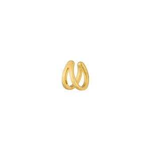 Earcuff Double Line, 10 mm, 18 K Gelbgold vergoldet