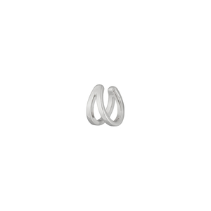 Earcuff Double Line, 10 mm, 925 Sterlingsilber, rhodiniert