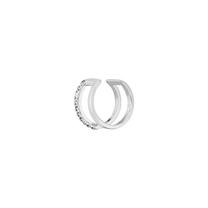 Earcuff Double Line, Zirkonia, 925 Sterling Silber