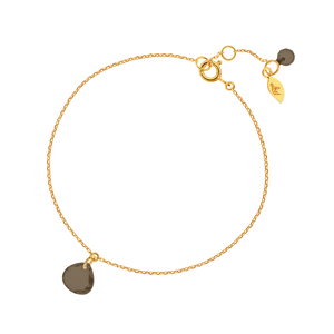 Armkette Heart Stone, Rauchquarz, 18 K Gelbgold vergoldet