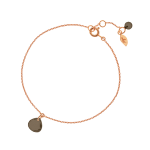 Armkette Heart Stone, Rauchquarz, 18 K Rosegold vergoldet