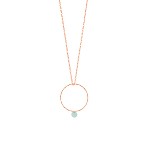 Halskette Rain Drop Circle, 18 Karat Rosegold vergoldet