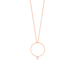 Halskette Rain Drop Circle, 18 Karat Rosegold vergoldet
