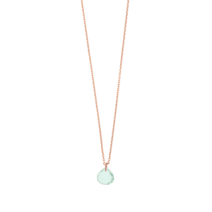 Halskette Heart Stone, 18 K Rosegold vergoldet