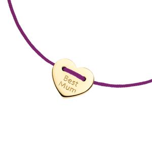 Freundschaftsarmband BEST MUM, 14 Karat Gelbgold