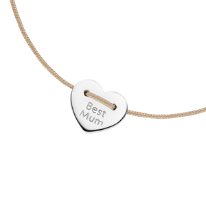 Freundschaftsarmband BEST MUM, 14 Karat Weigold