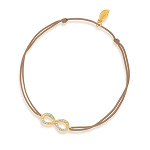 Freundschaftsarmband Infinity mit Diamanten, 18 Karat Gelbgold