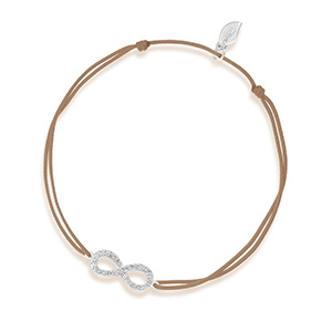 Freundschaftsarmband Infinity mit Diamanten, 18 Karat Weigold