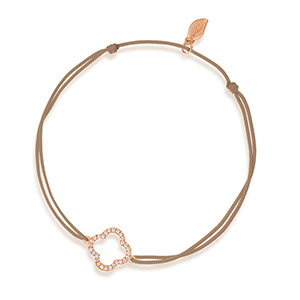 Freundschaftsarmband  Kleeblatt mit Diamanten, 18 K Rosegold