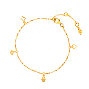 Fukette Charms, 18 K Gelbgold vergoldet