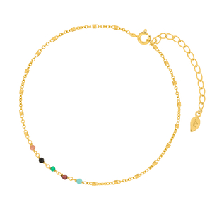 Fukette Multi Gems, 18 Karat Gelbgold vergoldet