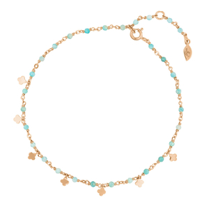 Fukette Rainbow, Amazonit, 18 K Rosegold vergoldet