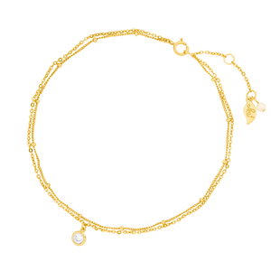 Fusskette Two Chains, 18 K Gelbgold vergoldet