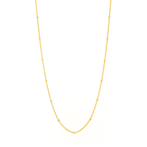 Gliederkette mit Kugeln, 55cm, 18 Karat Gelbgold vergoldet