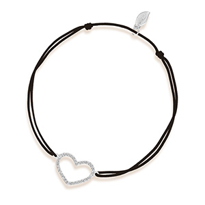 Glckarmband Herz mit Diamanten, 18 K Weigold