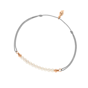Glcksarmbndchen Perle, 18 K Rosgold vergoldet
