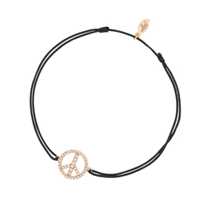 Glcksarmband PEACE mit Zirkonia, 18 K Rosegold vegoldet