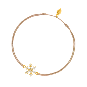 Glcksarmband Snowflake, 18 K Gelbgold vergoldet