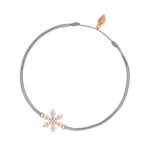 Glcksarmband Snowflake, 18 K Rosegold vergoldet