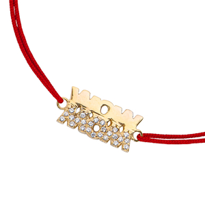 Glcksarmband WOW MOM, 18 K Gelbgold vergoldet, Rot