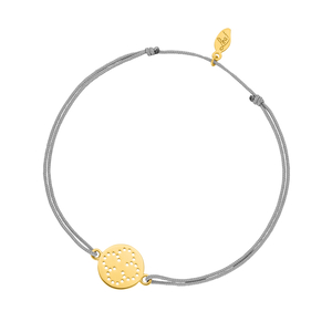 Glcksbndchen Disc CLOVER, Gelbgold vergoldet
