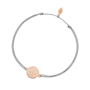 Glcksbndchen Disc CLOVER, Rosgold vergoldet